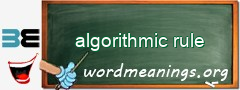 WordMeaning blackboard for algorithmic rule